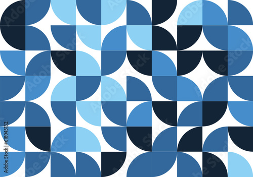 Retro seamless pattern design blue toned nostalgic repeat background for textile, wallpaper, and wrapping paper