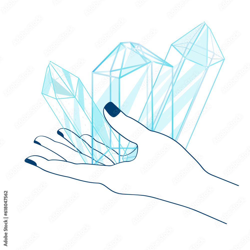 Celestial Mystical Line Hands with Blue Outline Quartz Crystal. Esoteric Symbols
Celestial Mystical Line Hands with Blue Outline Quartz Crystal. Esoteric Symbols