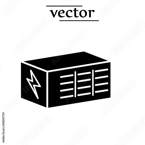 Battery Energy Storage System icon flat illustration on white background..eps
