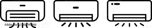 Air Conditioner Icons collection vector isolated. Line Art Style Design