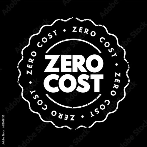 Zero Cost text stamp, concept background
