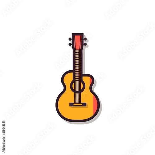 Simplistic Guitar Vector. Crisp and Pixel-Perfect Icon. Illustration.
