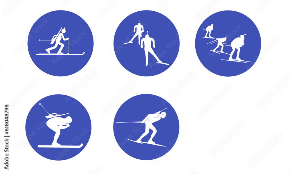 biathlon icon package set 