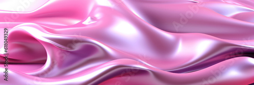 Abstract wavy liquid background with soft pink metal wave