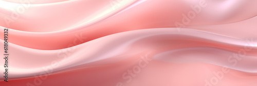 Abstract wavy liquid background with soft pink metal wave