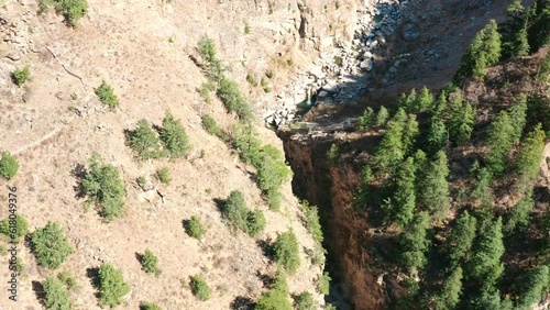 Breathtaking Landscape Of Sangla Valley In The Himalayan In Himachal Pradesh, India. aerial photo