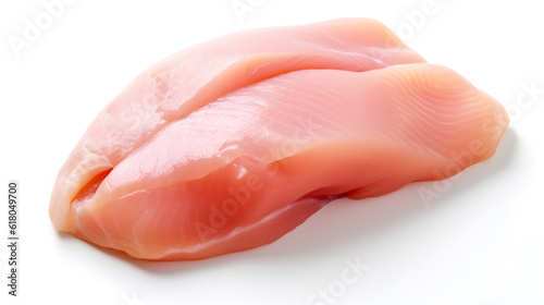 raw chicken breast on isolate white background created with Generative AI 