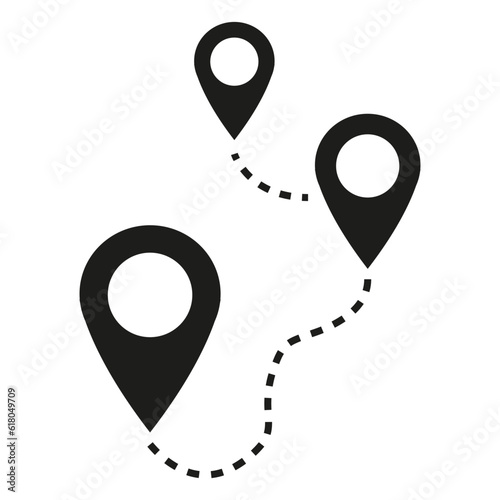 Distance icon, location sign symbol, location icon in trendy flat style isolated on white background, map pointer icon.