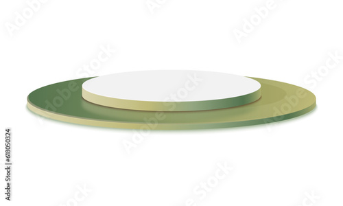 Vector of green blank podiums on white background pedestals scene vector illustration