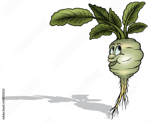 Green Kohlrabi with Leaves ...