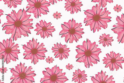 pattern flowers background with Generative AI Techonology. © Anisah