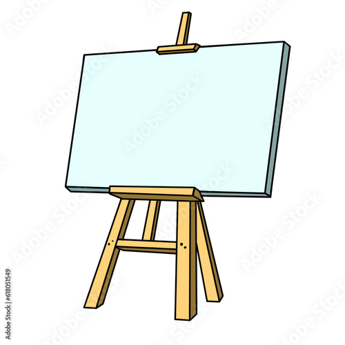 easel with blank canvas illustration 