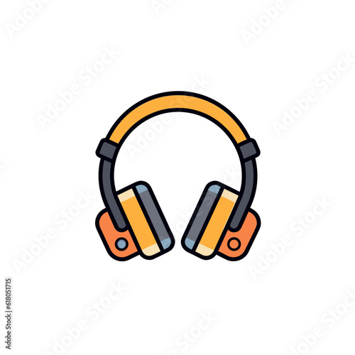 Headphones Icon on White Background. Minimalistic Design.