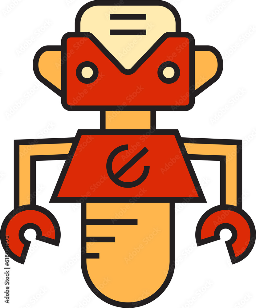 robot character icon illustration robot character icon illustration