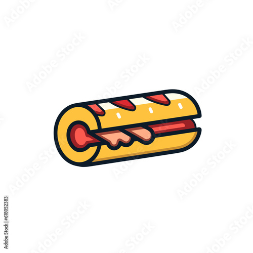 Hot Dog Icon. Minimalistic Design.