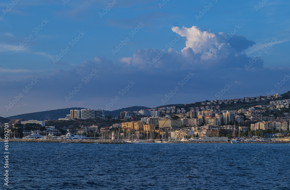 Panorama of the Turkish city of Kusadasi