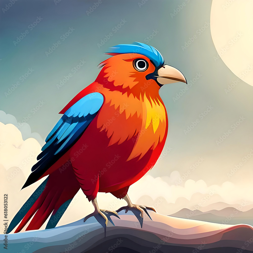 Fototapeta premium Colorful Bird design incredibly detailed, sharpen details highly realistic professional photography lighti