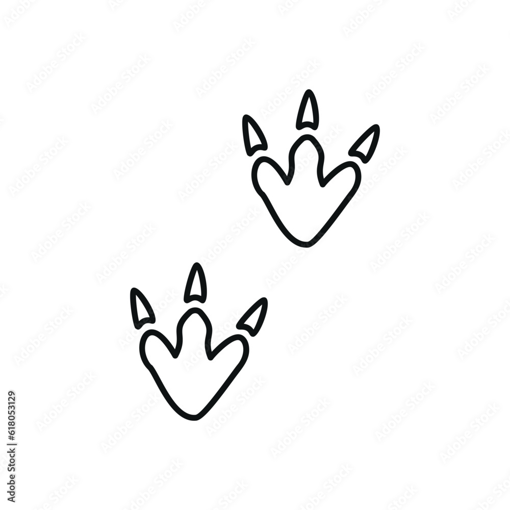 Hand drawn linear vector illustration of footsteps Hand drawn linear vector illustration of footsteps
