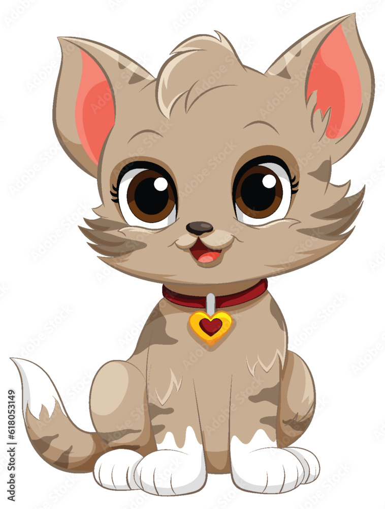 Adorable Cat Cartoon Character