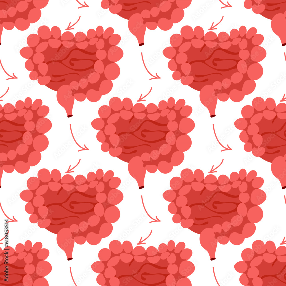 Instestine Pattern Pattern of the large and small intestines. A repeating pattern with ...