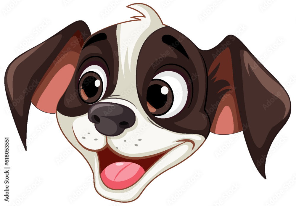Fototapeta premium Cute dog face cartoon isolated