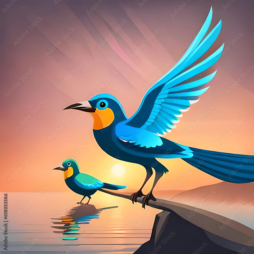 Obraz premium Colorful Bird design incredibly detailed, sharpen details highly realistic professional photography lighti