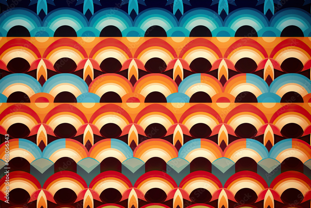Fototapeta premium modèle, homogène, papier peint, vecteur, texture, illustration, vague, art, conception, couleur, décoration, eau, millésime, rétro, géométrique, cercle, tissu, textile, forme, decor, mer, ornement, li