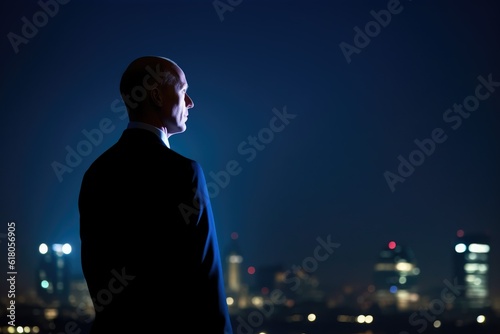 successful business person with backlit