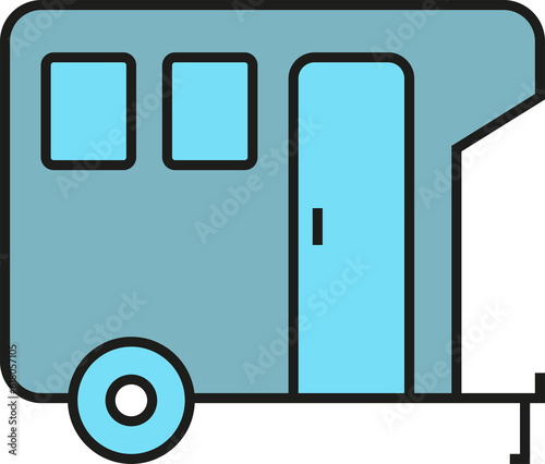 recreational vehicle trailer icon illustration