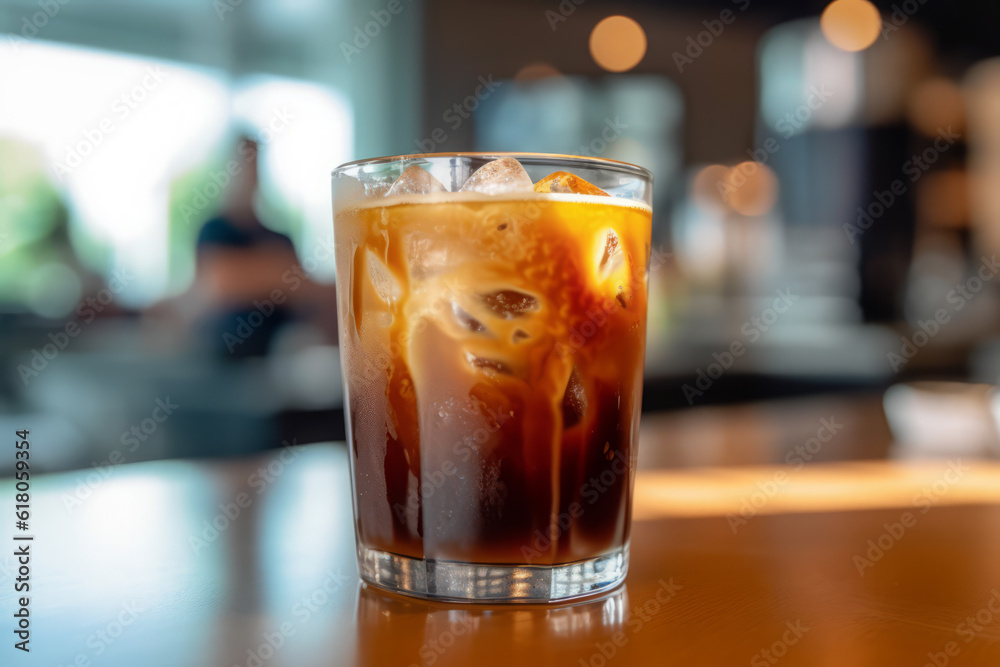 Close-up Nitro cold brew, Coffee. AI Generated. Close-up Nitro cold brew, Coffee. AI Generated.