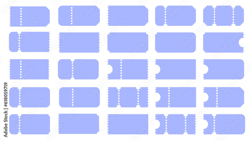 Vector set blank ticket template concert ticket lottery coupons Vector set blank ticket template concert ticket lottery coupons