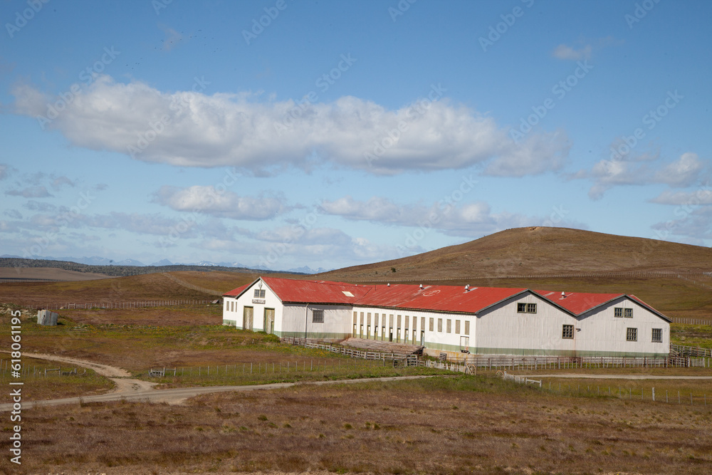 Landscapes and houses of a beautiful ranch of south patagonia argentina