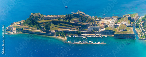 Aerial view of the Old Fortress of Corfu photo