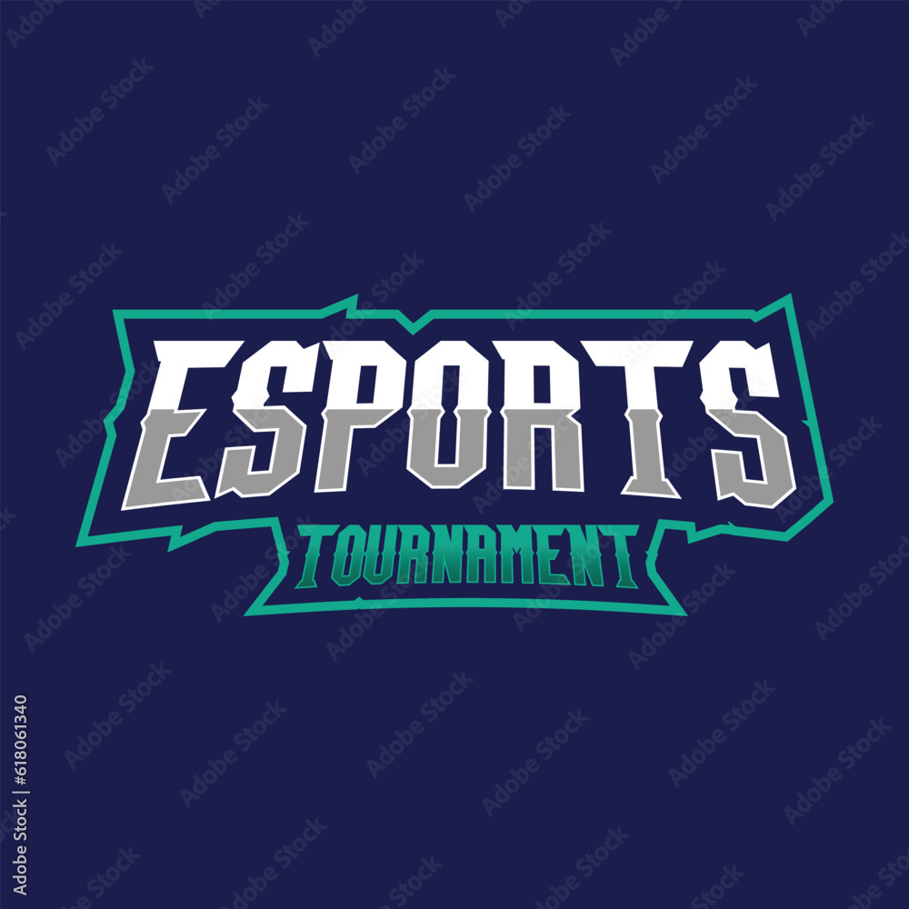 Vector Esports tournament gaming sports text logo design, editable template	