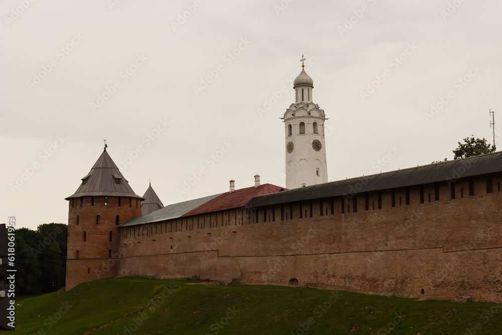 View of the Novgorod Kremlin. in summer