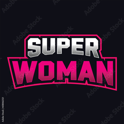 Vector superwoman text logo design, editable template	