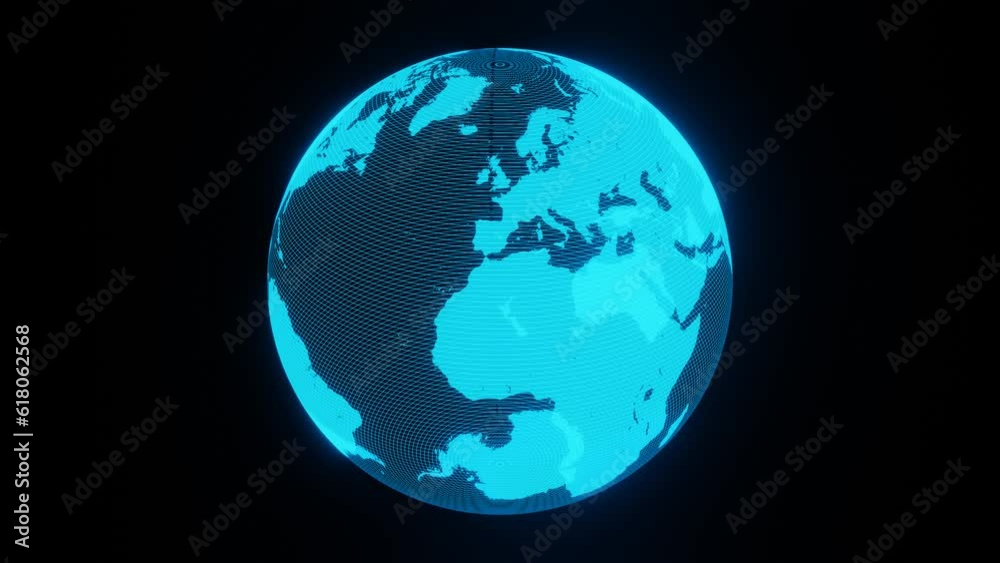 Blue Earth Sci-Fi Background Loop Animation in 4K Blue Earth Sci-Fi Background Loop Animation in 4K