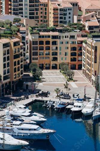 Monaco, Monaco - 25 June 2023: View of the Fontvieille area in Monaco, on the Mediterranean coast.