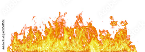 Fotografie, Obraz Fire flame on transparent background isolated png..