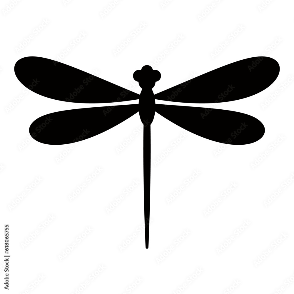 Dragonfly silhouette icon flat vector illustration logo clipart Dragonfly silhouette icon flat vector illustration logo clipart