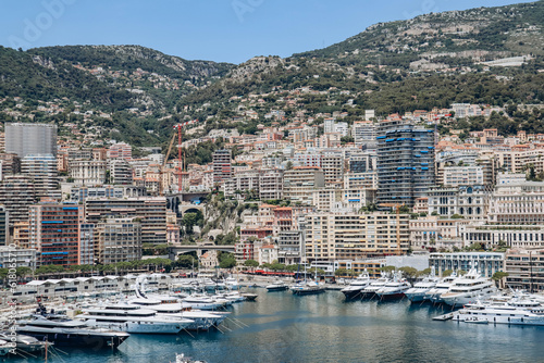 Monaco, Monaco - 25 June 2023: View of Port Hercule in Monaco on a sunny day © Andrei Antipov