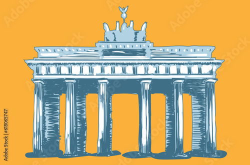 brandenburg gate in berlin vector illustration