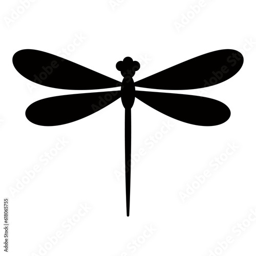 Dragonfly silhouette icon flat vector illustration logo clipart