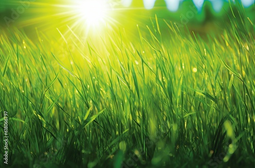bright sunshine and grass with sun