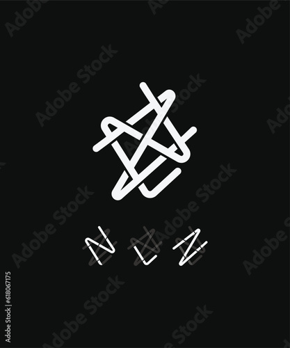 An eye-catching and stylish letter NLZ initial logo design that showcases simplicity at its finest. With its minimalistic elements, it creates an attractive and memorable brand identity.