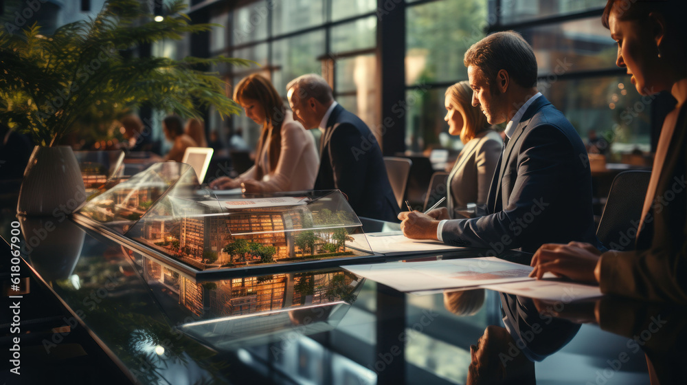 Group of business people working in the office 