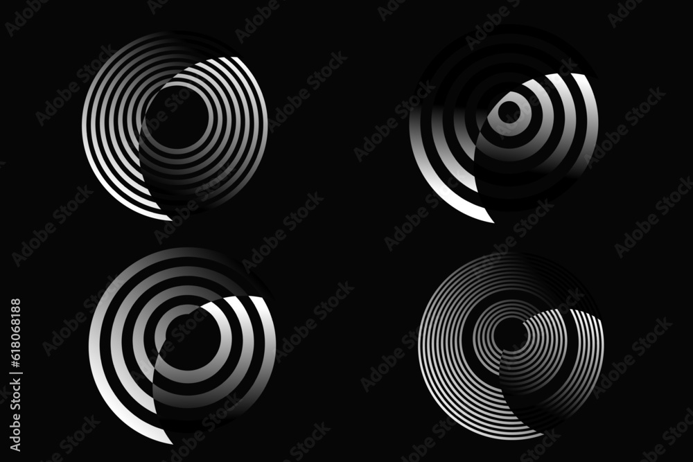 Radar Optical Illusion. Abstract Music Signal for Banner, Poster, Cover, Card. Vector Illustration Sonar Sound Waves. 3d Visual Thin Spiral. Radar Optical Illusion. Abstract Music Signal for Banner, Poster, Cover, Card. Vector Illustration Sonar Sound Waves. 3d Visual Thin Spiral.