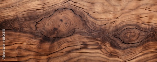 Walnut brown wood texture background, panorama. Generetive Ai.