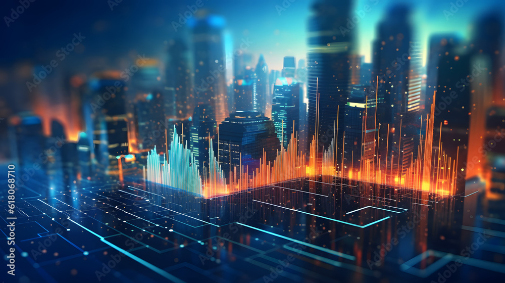Trading in Crisis: Financial Graph on Abstract Background Reflecting a Market Turmoil Trading in Crisis: Financial Graph on Abstract Background Reflecting a Market Turmoil
