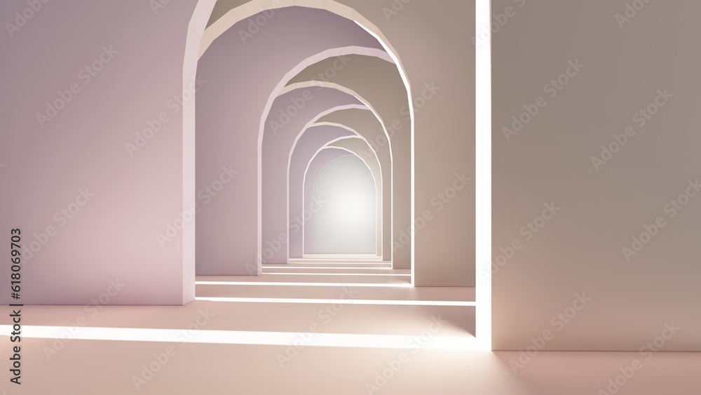 Architecture interior background empty arched pass 3d render Architecture interior background empty arched pass 3d render